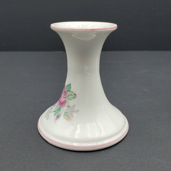 Elizabeth Arden Pink Floral Candlesticks Pink Flowers Taper Candle Holders - Picture 8 of 10